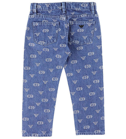 Emporio Armani Jeans - Denim Blue Medium/Hvid m. Logoer Emporio Armani Jeans - Denim Blue Medium/Hvid m. Logoer