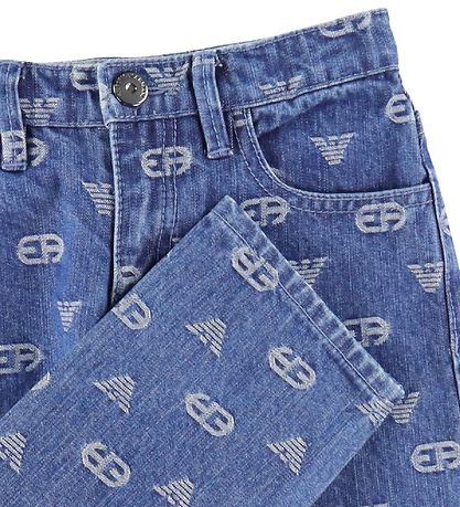 Emporio Armani Jeans - Denim Blue Medium/Hvid m. Logoer Emporio Armani Jeans - Denim Blue Medium/Hvid m. Logoer