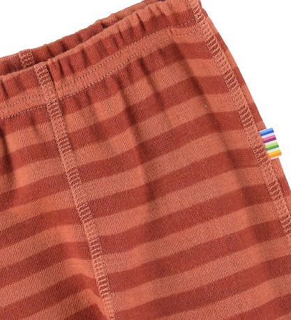 Joha Leggings - Uld - Orange/Rødstribet