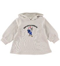 Emporio Armani Sweatkjole - Silver Cloud m. Ørn Emporio Armani Sweatkjole - Silver Cloud m. Ørn