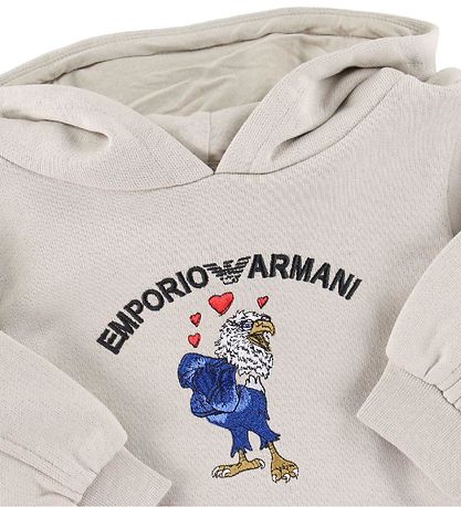Emporio Armani Sweatkjole - Silver Cloud m. Ørn