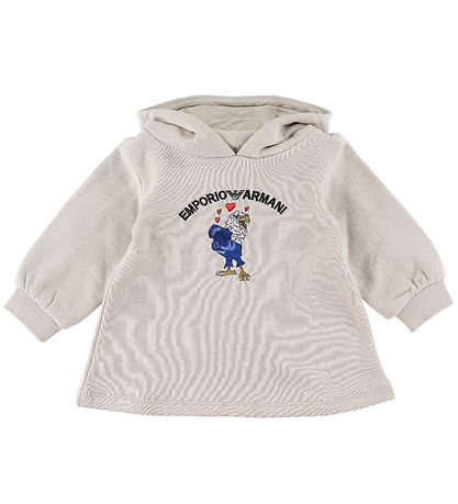 Emporio Armani Sweatkjole - Silver Cloud m. Ørn