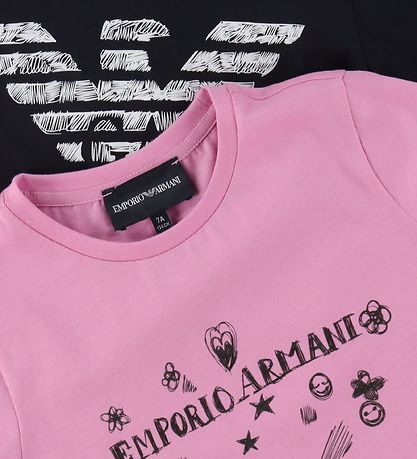 Emporio Armani T-shirts - 2-pak - Navy/Flamingo