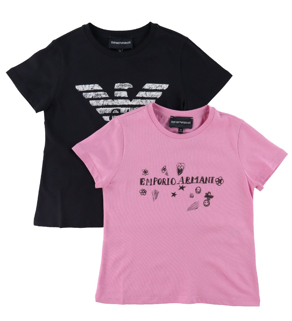 Emporio Armani T-shirts - 2er-Pack - Navy/Flamingo - Emporio Armani - 8 Jahre (128) - T-Shirts