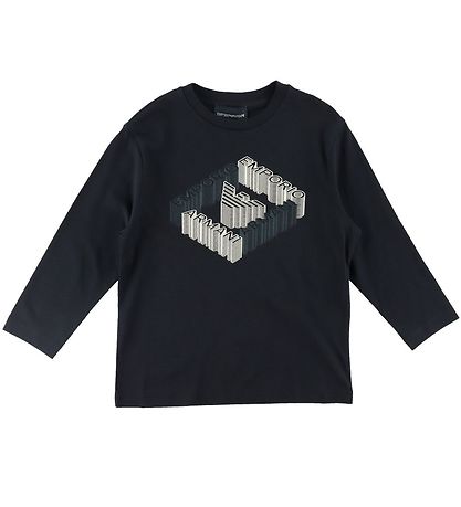 Emporio Armani Bluse - Blue Navy m. Print Emporio Armani Bluse - Blue Navy m. Print