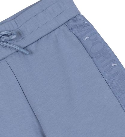 Emporio Armani Bukser - Støvet Blå m. Logostribe Emporio Armani Bukser - Støvet Blå m. Logostribe