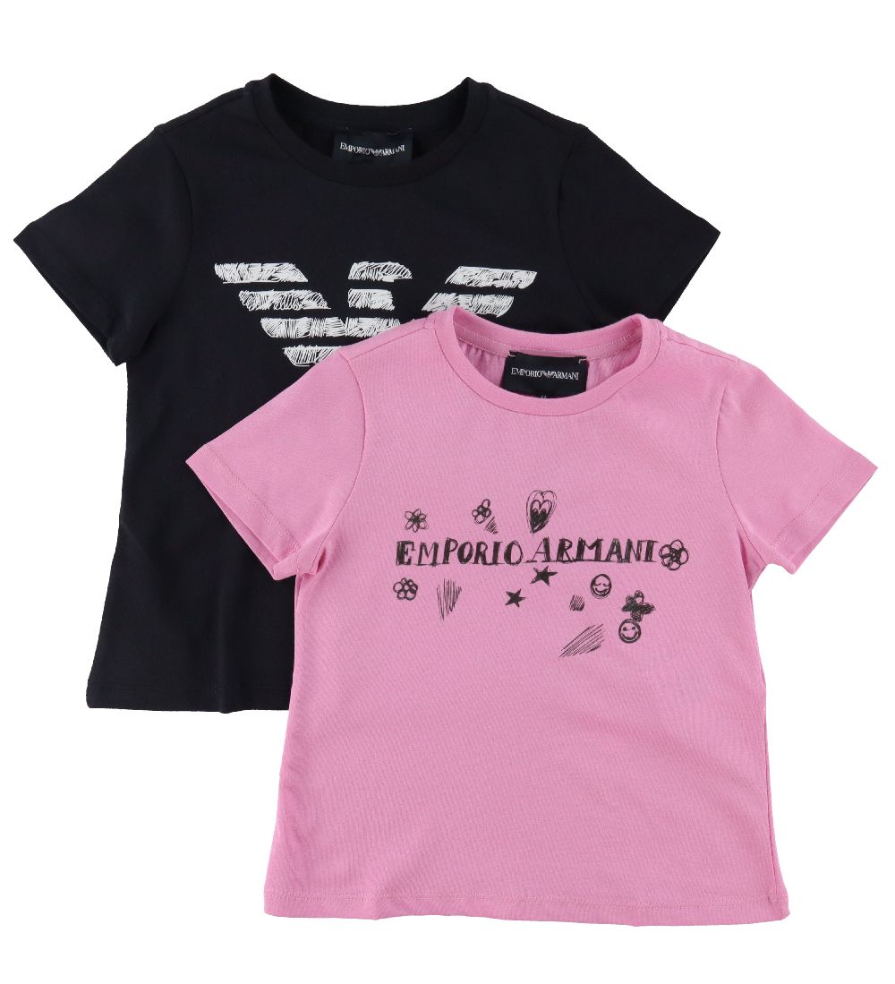 Emporio Armani T-shirts - 2er-Pack - Navy/Flamingo - Emporio Armani - 10 Jahre (140) - T-Shirts
