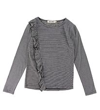 Add to Bag Bluse - Sort m. Striber Add to Bag Bluse - Sort m. Striber