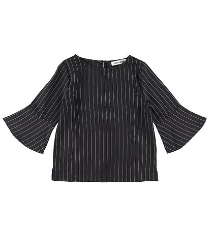 Add to Bag Bluse - Sort m. Nålestriber Add to Bag Bluse - Sort m. Nålestriber