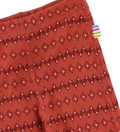 Joha Leggings - Uld - Rødbrun m. Mønster Joha Leggings - Uld - Rødbrun m. Mønster