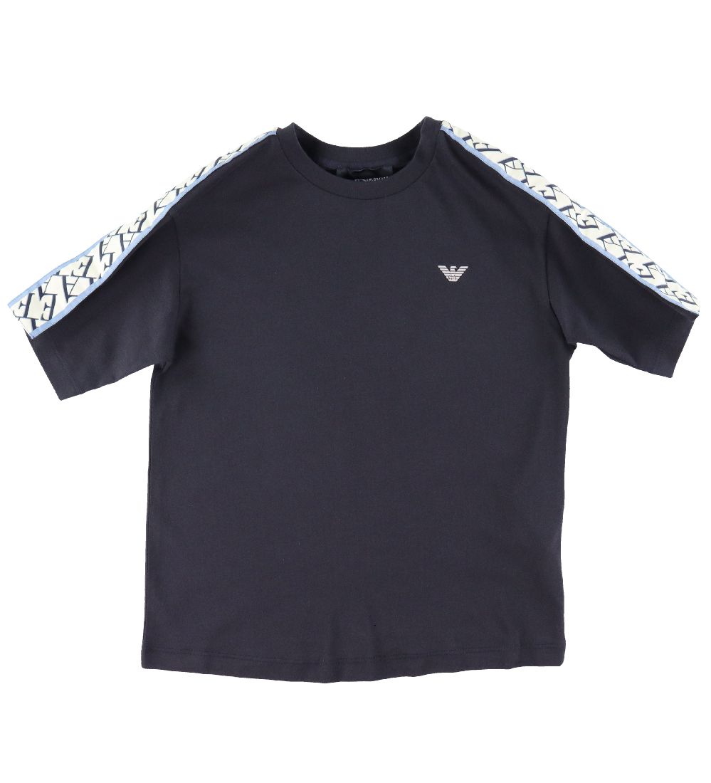 Emporio Armani T-Shirt - Blue Navy m. Logostreep - Emporio Armani - 6 jaar (116) - T-Shirts