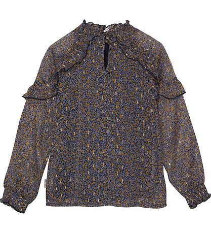 Creamie Bluse - Total Eclipse m. Små Blomster