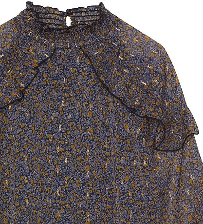 Creamie Bluse - Total Eclipse m. Små Blomster