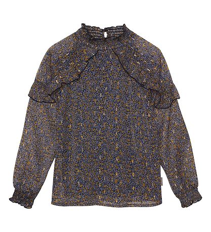 Creamie Bluse - Total Eclipse m. Små Blomster