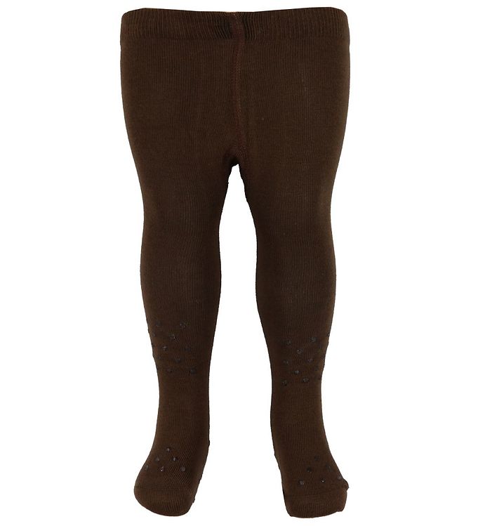 Minymo Baby Strømpebukser m. non-slip - Coffee Liquer - 80/86