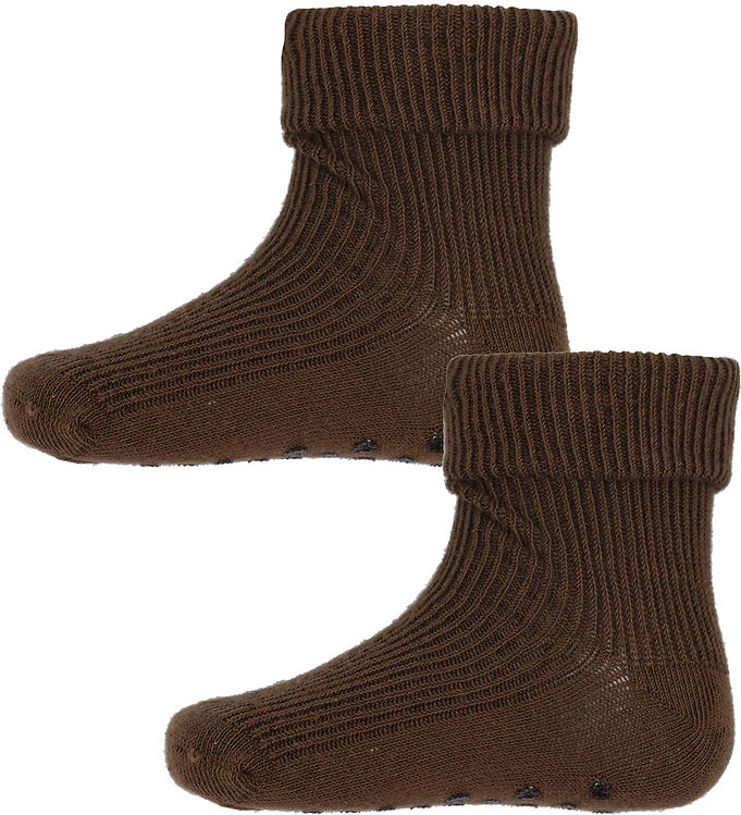 Minymo Børne Strømper m. non-slip - Coffee Liquer - 15/18