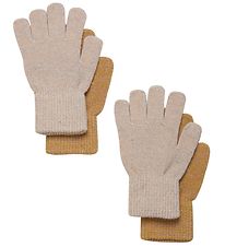CeLaVi Gloves - Wool/Nylon - 2-Pack - Beige Gold w. Glitter CeLaVi Gloves - Wool/Nylon - 2-Pack - Beige Gold w. Glitter