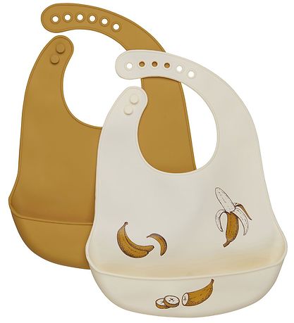 CeLaVi Hagesmæk - Silikone - 2-Pak - Harvest Gold m. Banan CeLaVi Hagesmæk - Silikone - 2-Pak - Harvest Gold m. Banan