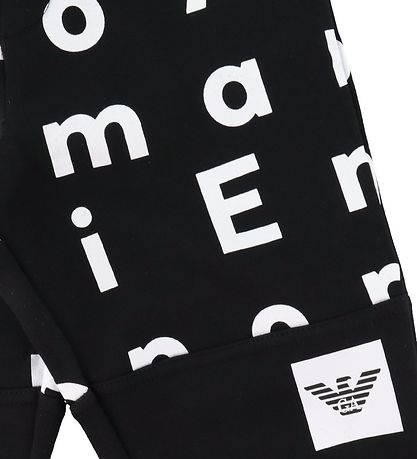 Emporio Armani Sweatpants - Sort m. Print Emporio Armani Sweatpants - Sort m. Print