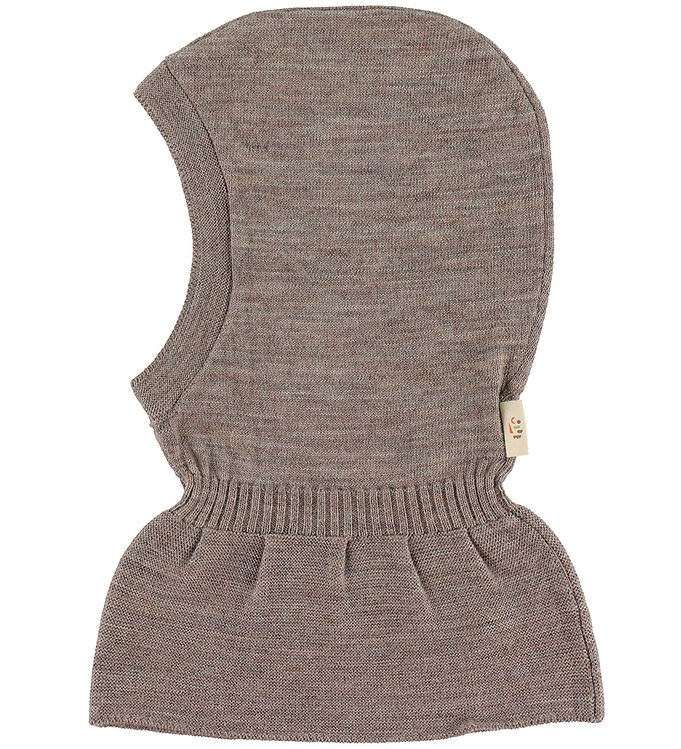 TYNDSTRIKKET ELEFANTHUE I MERINOULD - NATURAL MELANGE - NATURAL MELANGE / 44-46/4-9M