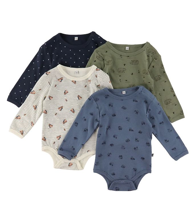 Pippi Baby Bodyer l/æ - 4-pak - Deep Lichen Green