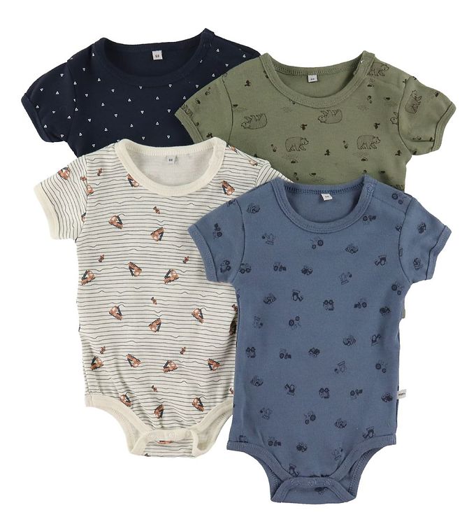 Pippi Baby Bodyer k/æ - 4-pak - Deep Lichen Green