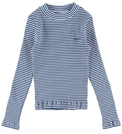 GANT Bluse - D2 Striped Rib Polo - Blå/Hvid GANT Bluse - D2 Striped Rib Polo - Blå/Hvid