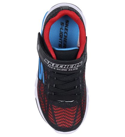 Skechers Sko m. Lys - Flex Glow Elite - Vorlo - Sort/Rød/Blå Skechers Sko m. Lys - Flex Glow Elite - Vorlo - Sort/Rød/Blå