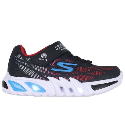 Skechers Sko m. Lys - Flex Glow Elite - Vorlo - Sort/Rød/Blå Skechers Sko m. Lys - Flex Glow Elite - Vorlo - Sort/Rød/Blå