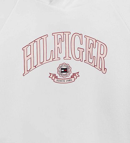 Tommy Hilfiger Hættetrøje - Hilfiger Varsity - White Tommy Hilfiger Hættetrøje - Hilfiger Varsity - White