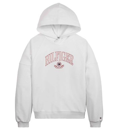 Tommy Hilfiger Hættetrøje - Hilfiger Varsity - White Tommy Hilfiger Hættetrøje - Hilfiger Varsity - White