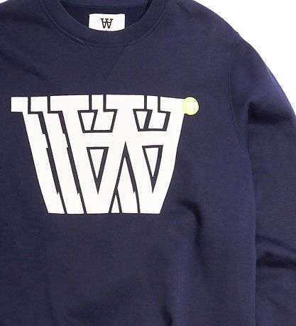 Wood Wood Sweatshirt - Tye Badge - Navy Wood Wood Sweatshirt - Tye Badge - Navy