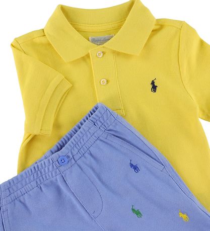 Polo Ralph Lauren Polo/Shorts - Watch Hill - Gul/Blå m. Logoer