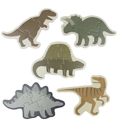 A Little Lovely Company Puslespil - 5-i-1 - Dinosaur A Little Lovely Company Puslespil - 5-i-1 - Dinosaur