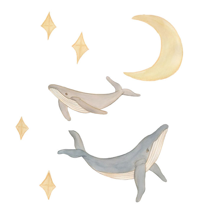 That's Mine - Wallsticker hvaler og himmel - Multi
