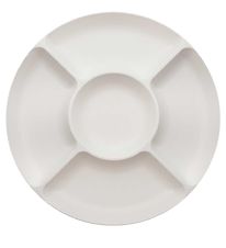 SnikSnack Snackfad - 5 Rum - 25 cm - Hvid SnikSnack Snackfad - 5 Rum - 25 cm - Hvid