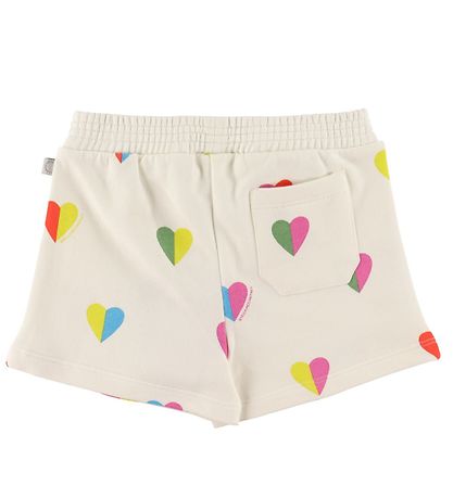Stella McCartney Kids Sweatshorts - Hvid m. Hjerter Stella McCartney Kids Sweatshorts - Hvid m. Hjerter