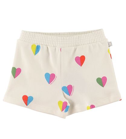 Stella McCartney Kids Sweatshorts - Hvid m. Hjerter Stella McCartney Kids Sweatshorts - Hvid m. Hjerter
