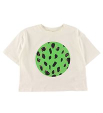 Stella McCartney Kids T-shirt - Cropped - Hvid m. Grøn Stella McCartney Kids T-shirt - Cropped - Hvid m. Grøn