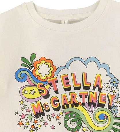 Stella McCartney Kids T-shirt - Cropped - Hvid m. Print Stella McCartney Kids T-shirt - Cropped - Hvid m. Print