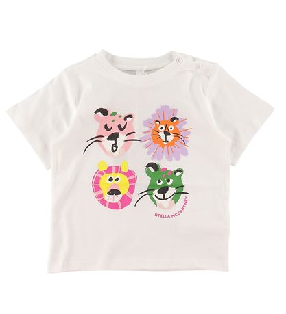 Stella McCartney Kids T-shirt - Hvid m. Løver