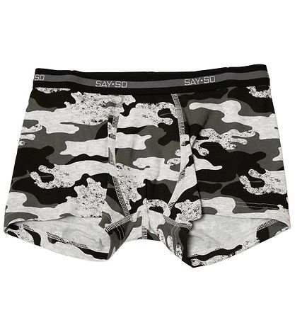 Say-So Boxershorts - Gråmeleret m. Camouflage Say-So Boxershorts - Gråmeleret m. Camouflage