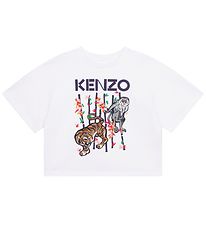 Kenzo T-shirt - Cropped - Hvid m. Dyr Kenzo T-shirt - Cropped - Hvid m. Dyr