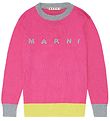 Marni Bluse - Strik - Pink m. Gråmeleret/Gul Marni Bluse - Strik - Pink m. Gråmeleret/Gul