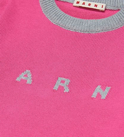 Marni Bluse - Strik - Pink m. Gråmeleret/Gul