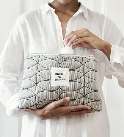 Meraki Toilettaske - Mentha - Light Grey/Army Green