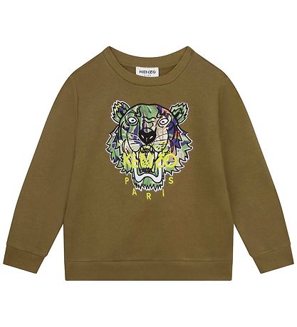 Kenzo Sweatshirt - Armygrøn m. Tiger Kenzo Sweatshirt - Armygrøn m. Tiger