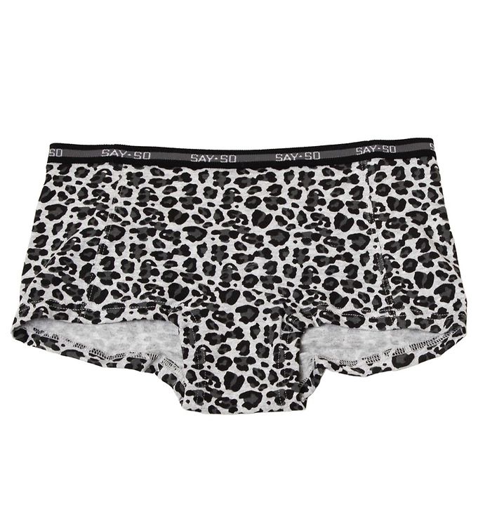 Say-So Hipsters - Gråmeleret m. Leopard