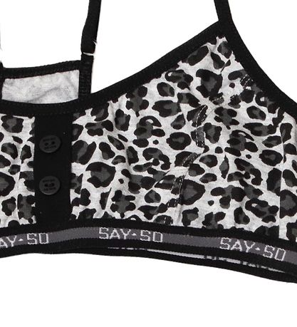 Say-So Top - Gråmeleret m. Leopard