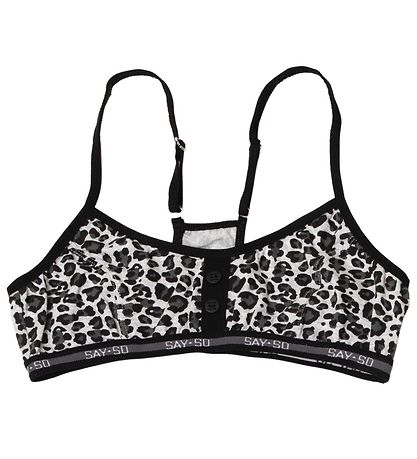 Say-So Top - Gråmeleret m. Leopard
